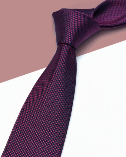 Gift for Dad/ Silk Necktie with Fine Dot Pattern / Burgundy / 8cm × 145cm