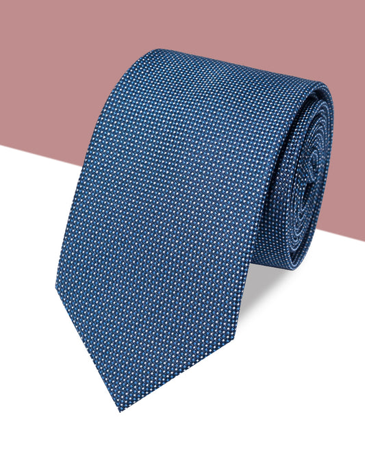 Gift for Dad/ Silk Necktie with Micro Dot Pattern / Blue / 8cm × 145cm