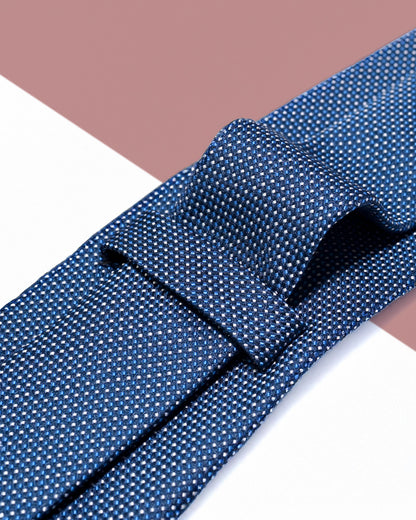 Gift for Dad/ Silk Necktie with Micro Dot Pattern / Blue / 8cm × 145cm