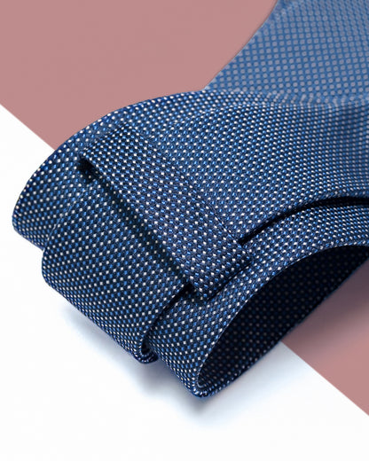 Gift for Dad/ Silk Necktie with Micro Dot Pattern / Blue / 8cm × 145cm
