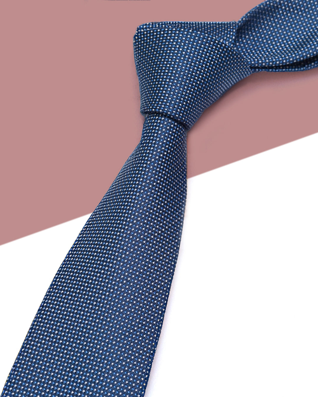 Gift for Dad/ Silk Necktie with Micro Dot Pattern / Blue / 8cm × 145cm