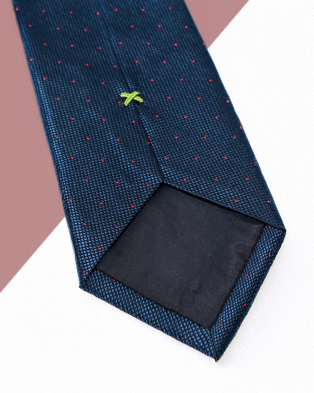 Gift for Dad/ Silk Necktie with Polka Dot Pattern / Navy Blue / 8cm × 145cm