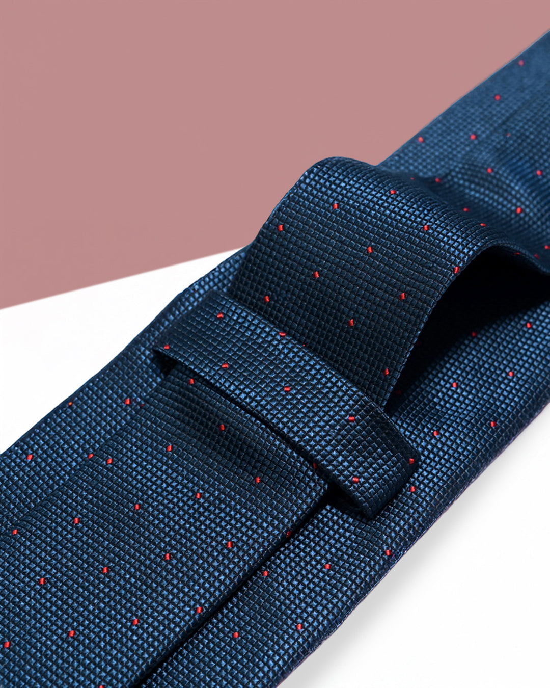 Gift for Dad/ Silk Necktie with Polka Dot Pattern / Navy Blue / 8cm × 145cm