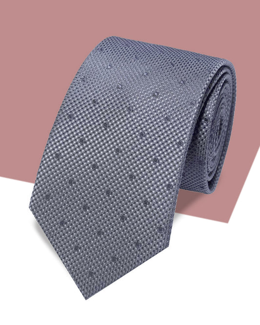 Gift for Dad/ Silk Necktie with Raised Dot Pattern / Gray / 8cm × 145cm