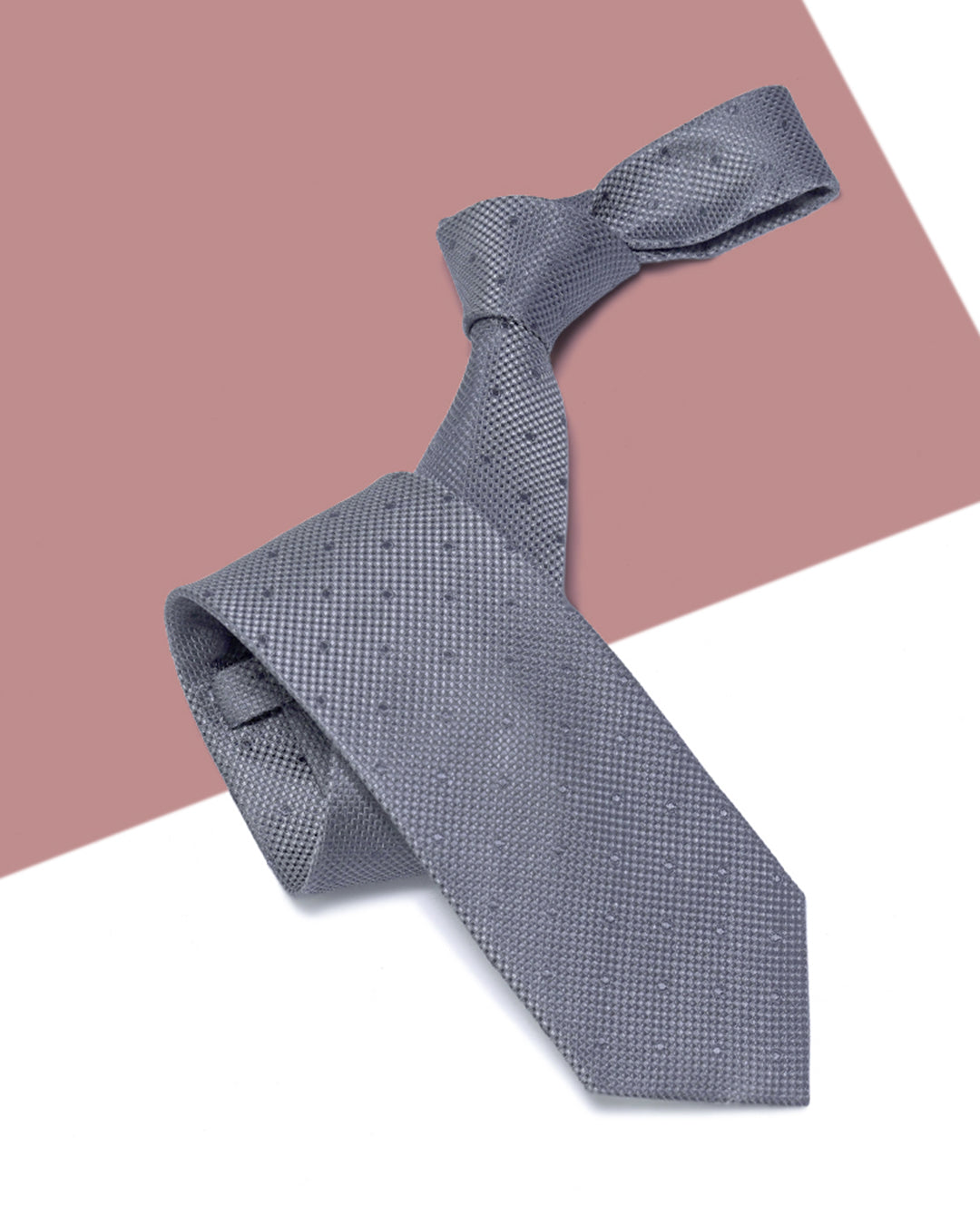 Gift for Dad/ Silk Necktie with Raised Dot Pattern / Gray / 8cm × 145cm