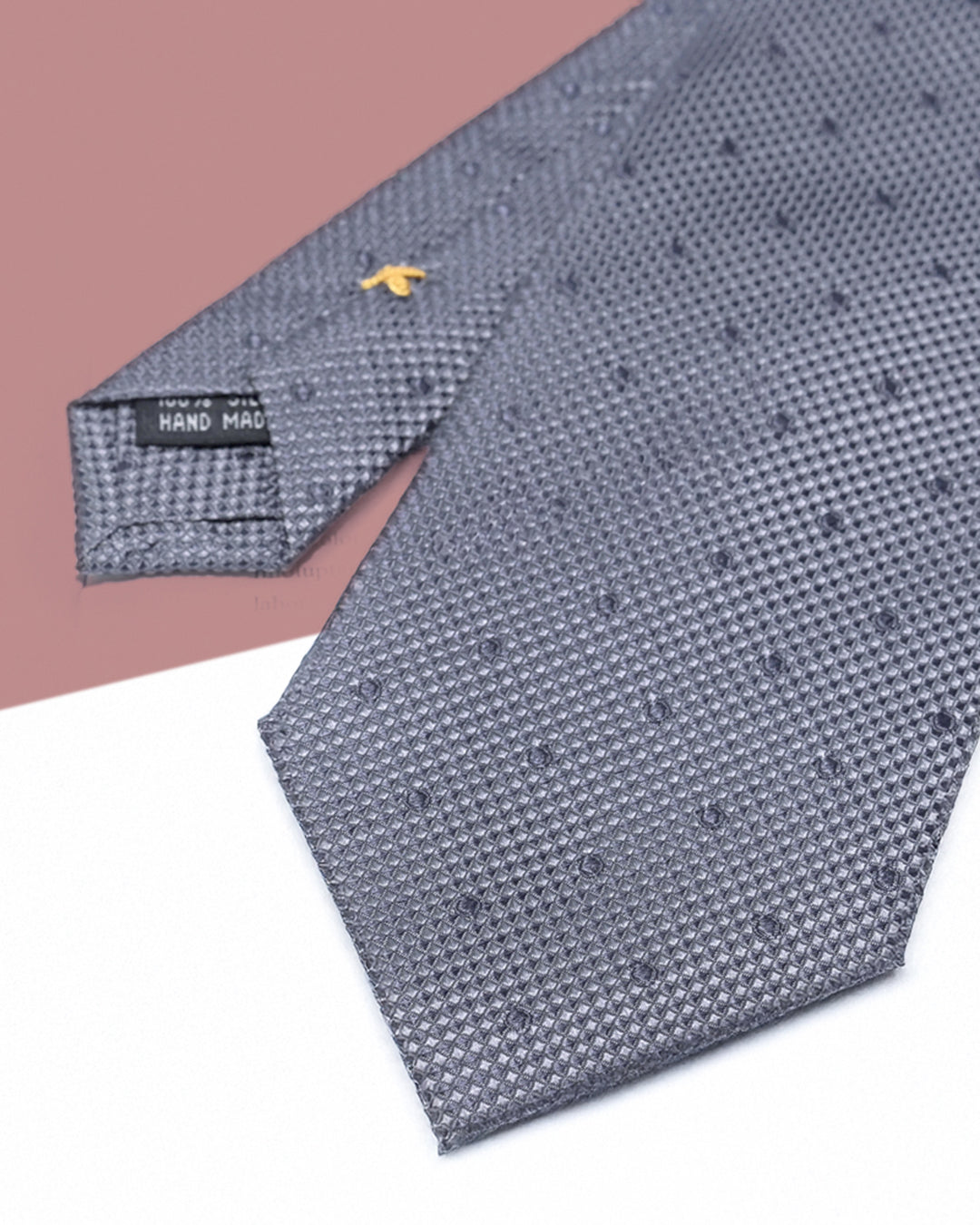 Gift for Dad/ Silk Necktie with Raised Dot Pattern / Gray / 8cm × 145cm