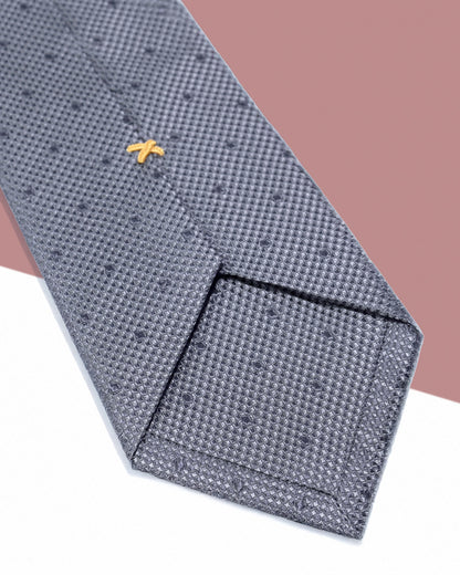 Gift for Dad/ Silk Necktie with Raised Dot Pattern / Gray / 8cm × 145cm