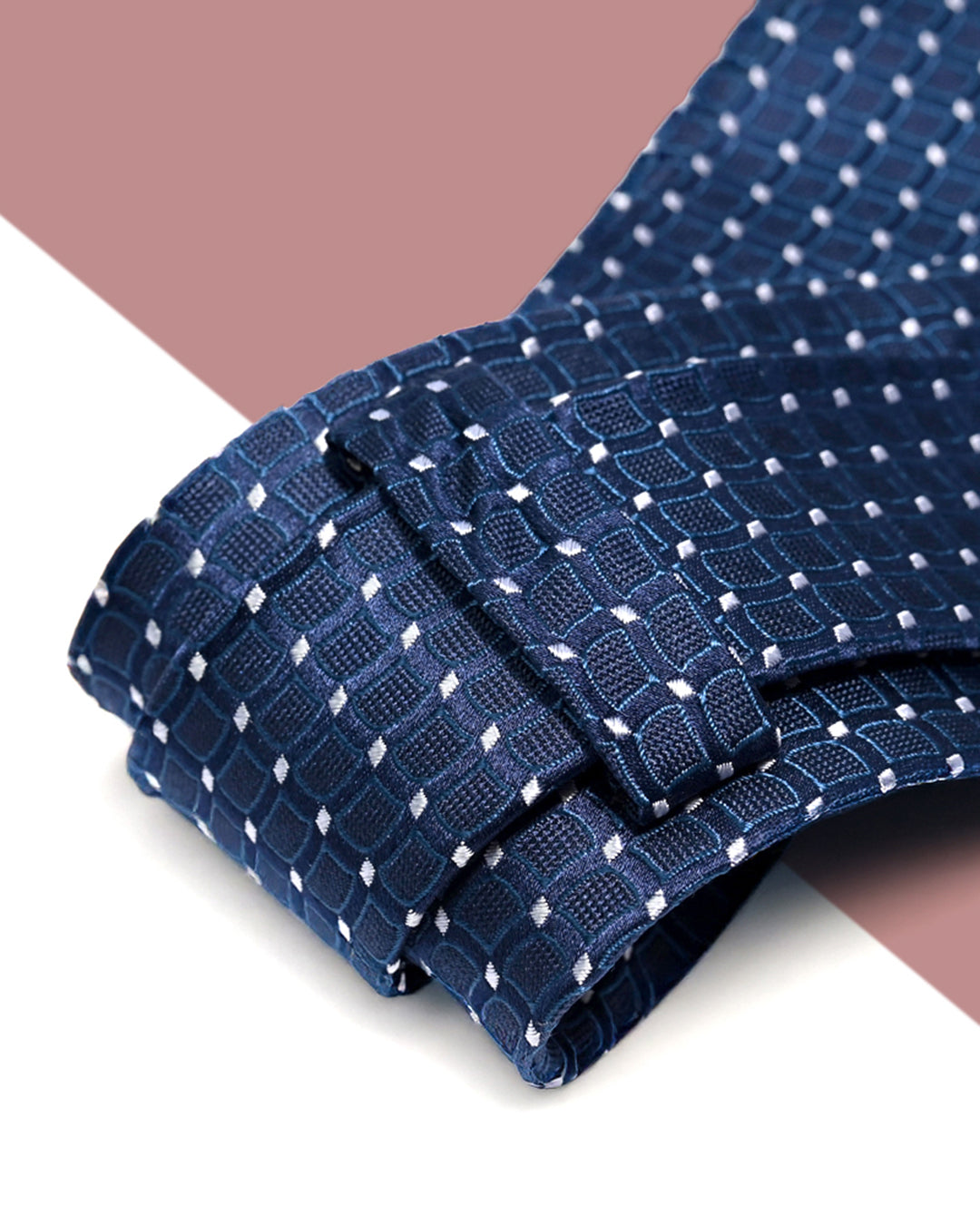 Gift for Dad/ Silk Necktie with Raised Mesh Pattern / Navy Blue / 8cm × 145cm