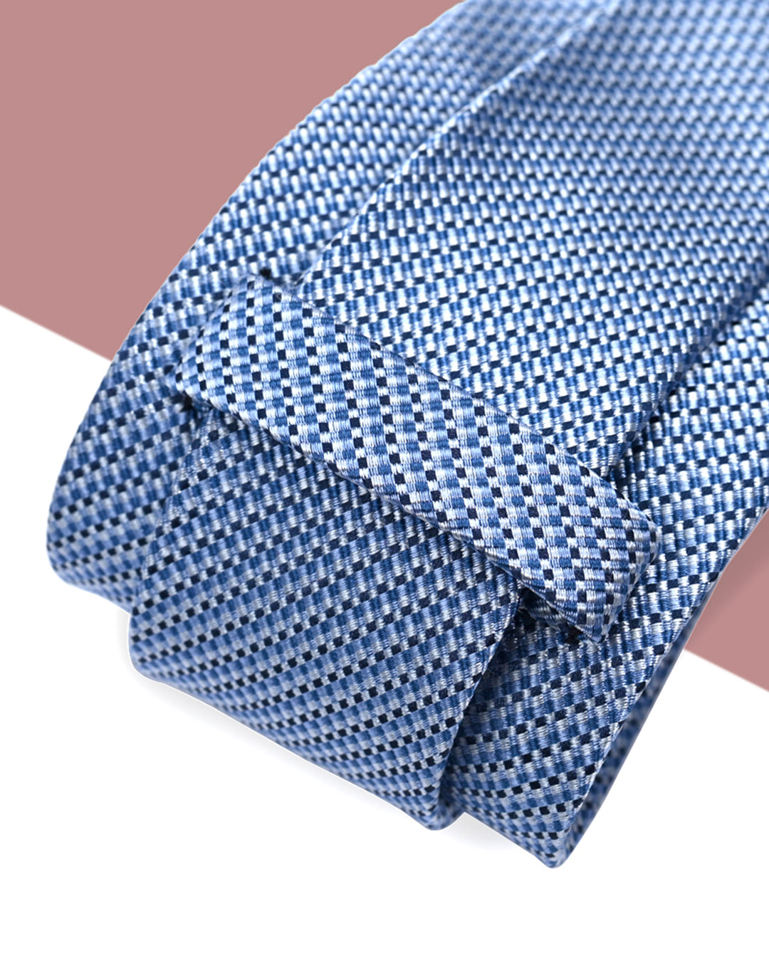 Gift for Dad/ Silk Necktie with Woven Pattern / Light Blue / 8cm × 145cm