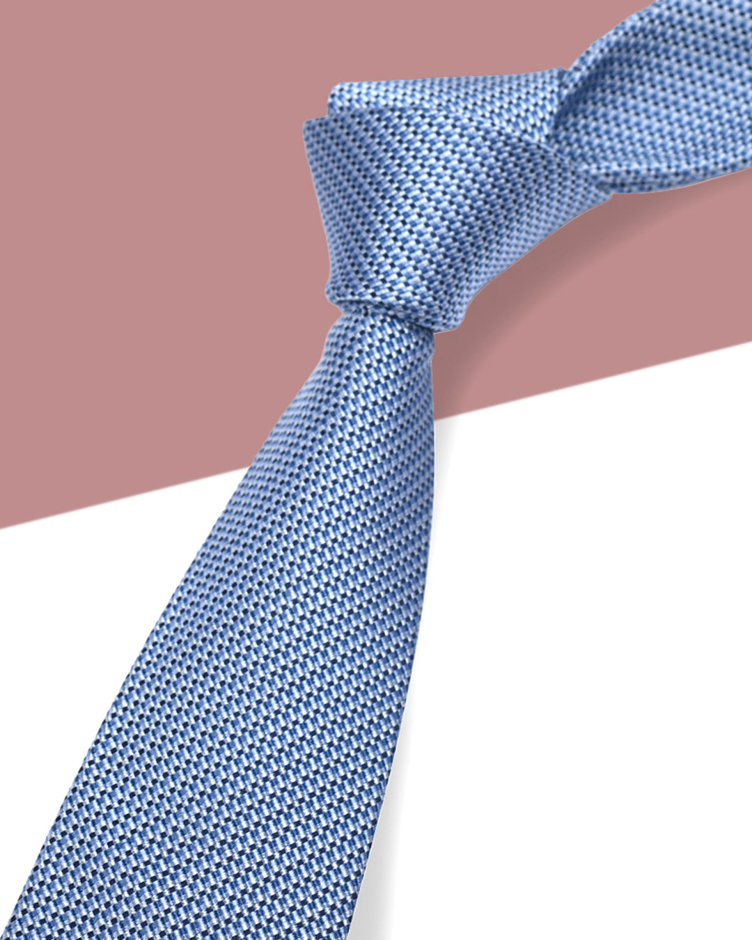Gift for Dad/ Silk Necktie with Woven Pattern / Light Blue / 8cm × 145cm