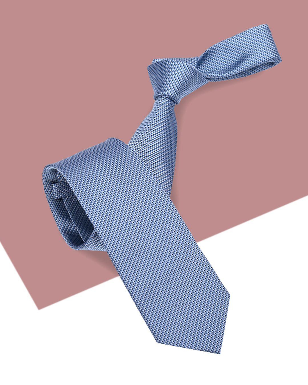 Gift for Dad/ Silk Necktie with Woven Pattern / Light Blue / 8cm × 145cm