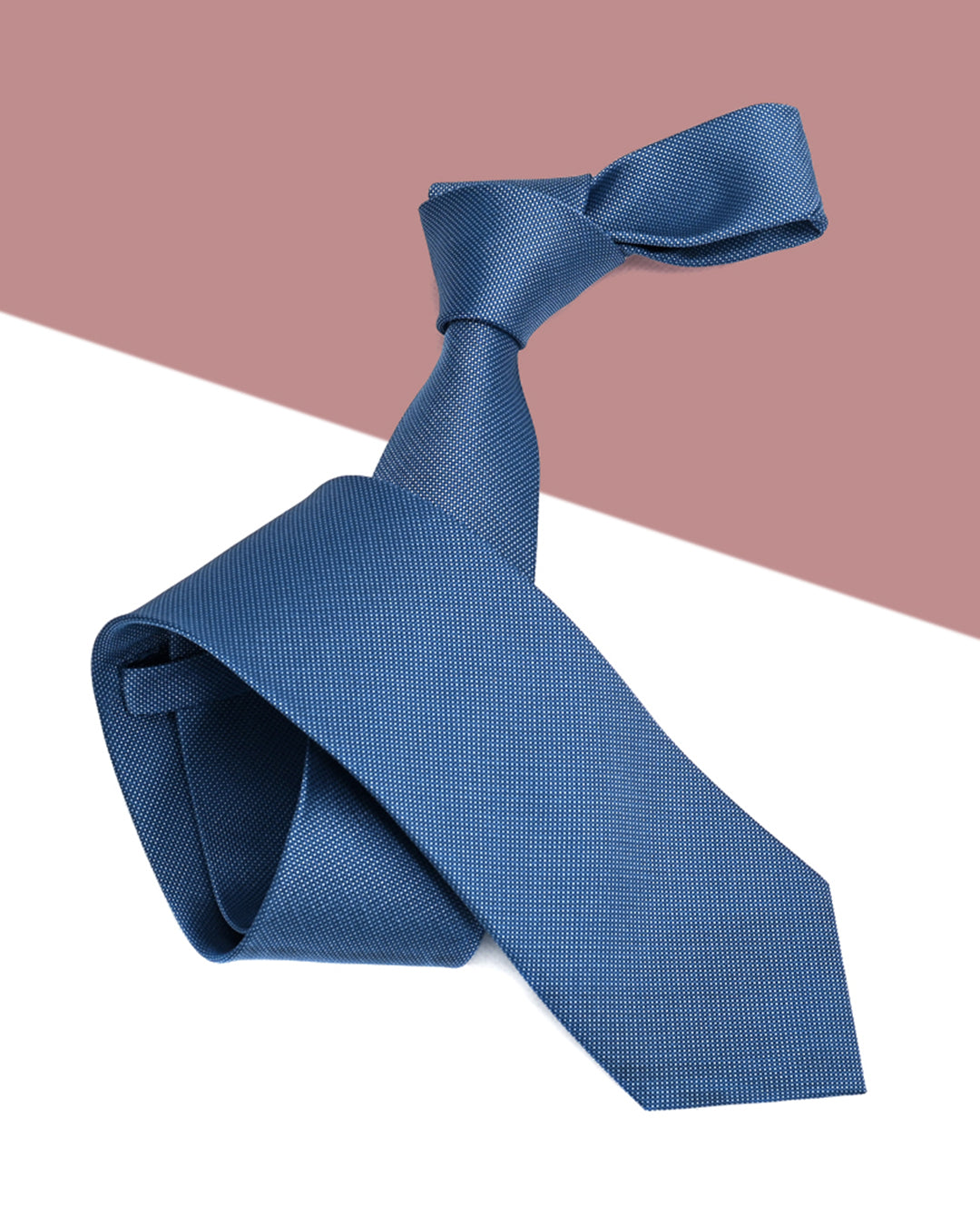 Gift for Dad/ Silk Necktie with Fine Dot Pattern / Blue / 8cm × 145cm
