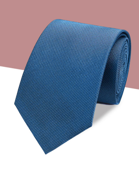 Gift for Dad/ Silk Necktie with Fine Dot Pattern / Blue / 8cm × 145cm