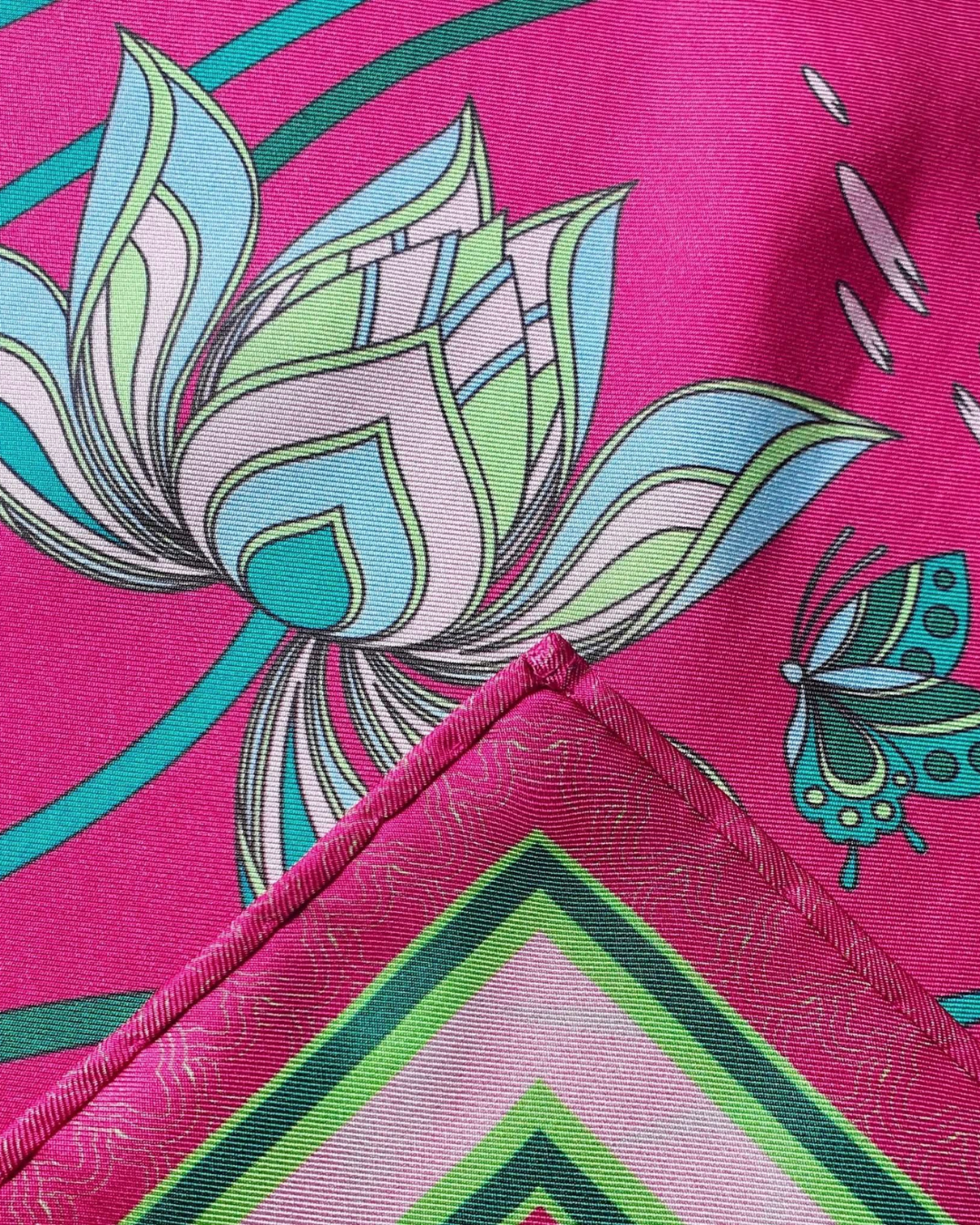 Imperial Lotus Silk Square Scarf / Pink