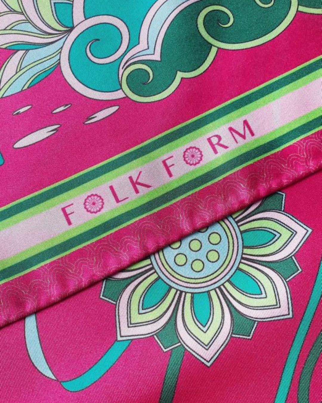 Imperial Lotus Silk Square Scarf / Pink