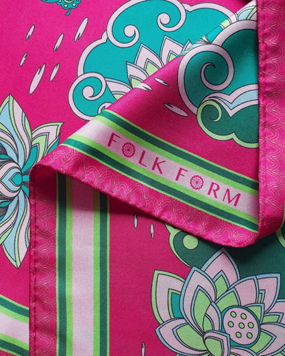 Imperial Lotus Silk Square Scarf / Pink