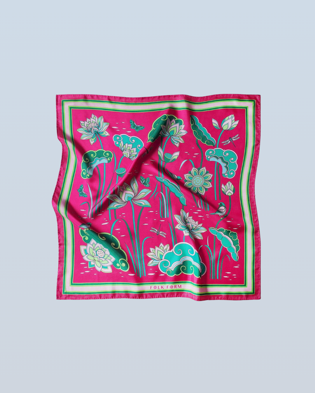 Imperial Lotus Silk Square Scarf / Pink