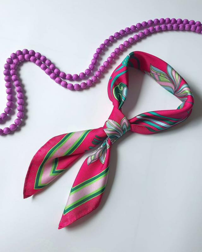 Imperial Lotus Silk Square Scarf / Pink