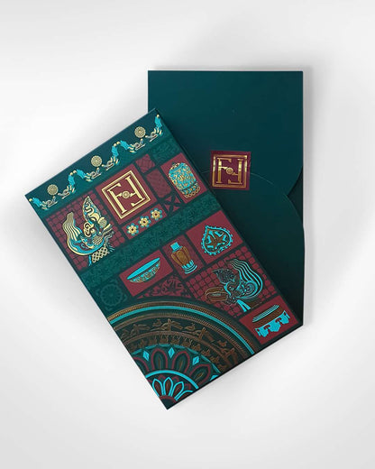 Bag & Soft Box Set / Dark Green / 13x22x3cm / 5x9x1in