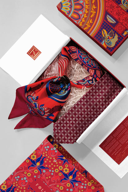 Bag & Hard Box Set / Red / 23x23x7cm / 9x9x3in
