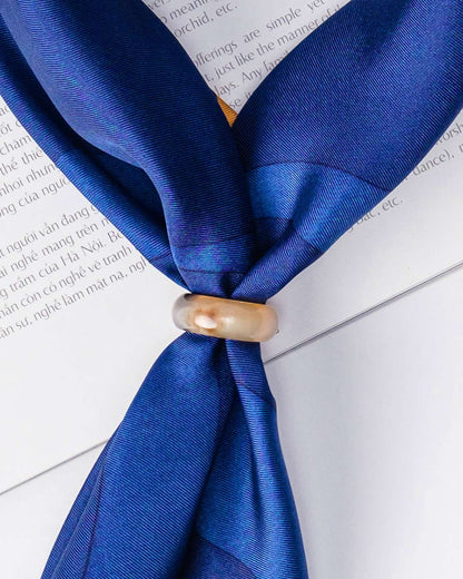 Buffalo Horn Scarf Ring / Marble Black & Brown