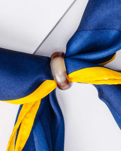 Buffalo Horn Scarf Ring / Marble Black & Brown