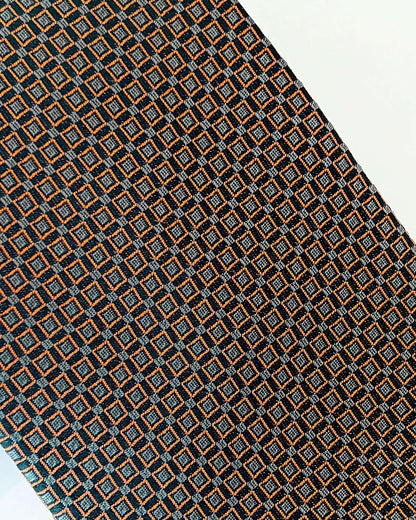 Color Square Pattern Silk Necktie / Dark Beige / Band 8cm / 3.2in