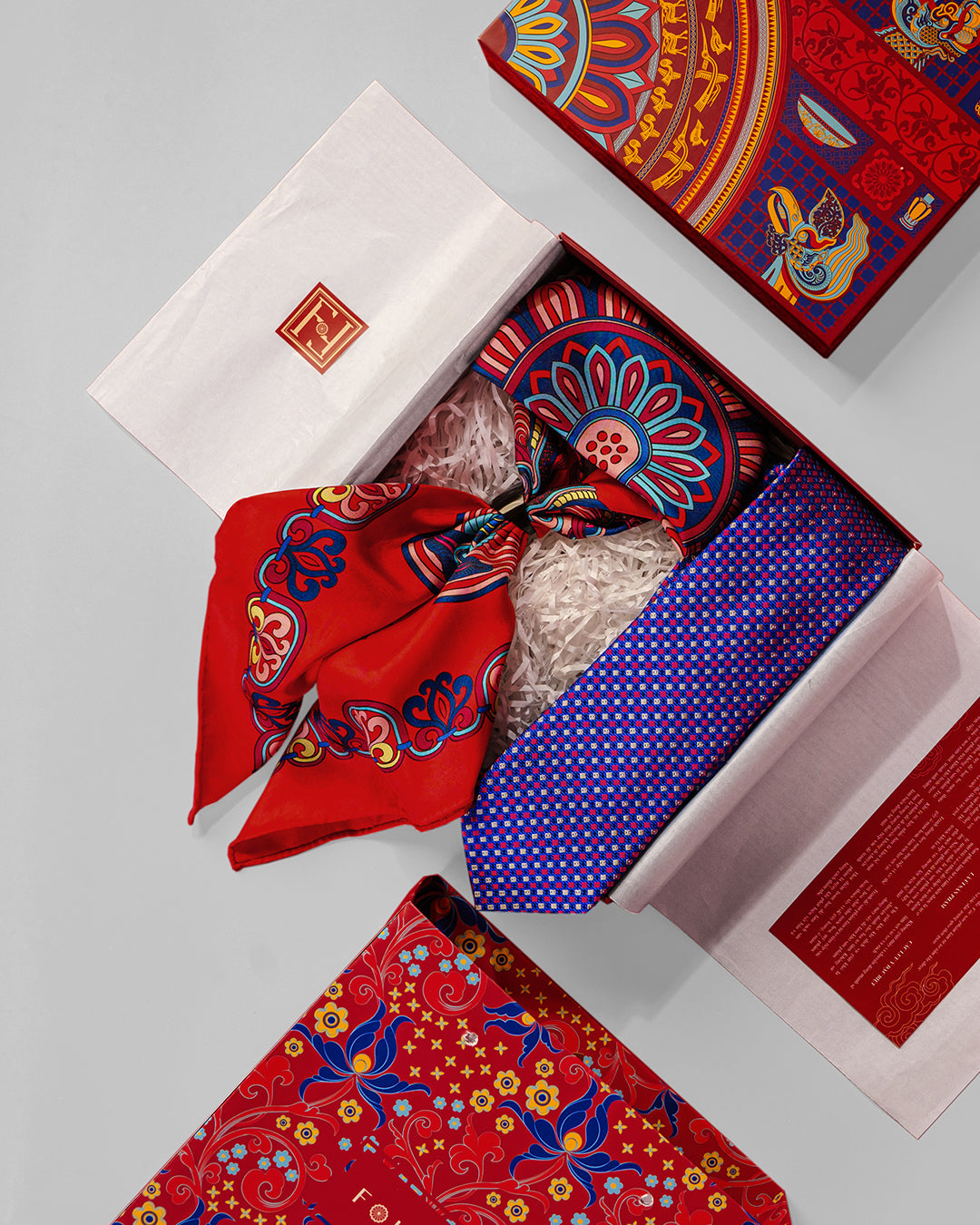 Checkered Silk Necktie / Blue & Red / Band 8cm / 3.2in