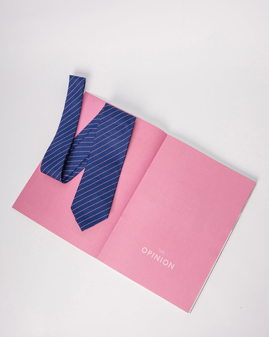 Diagonal Stripes Silk Necktie / Navy Blue & Pink / Band 8cm / 3.2in