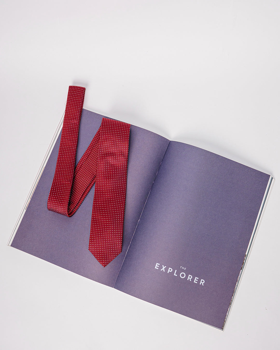 Dot Grid Silk Necktie / Red / Band 6cm / 2.4in