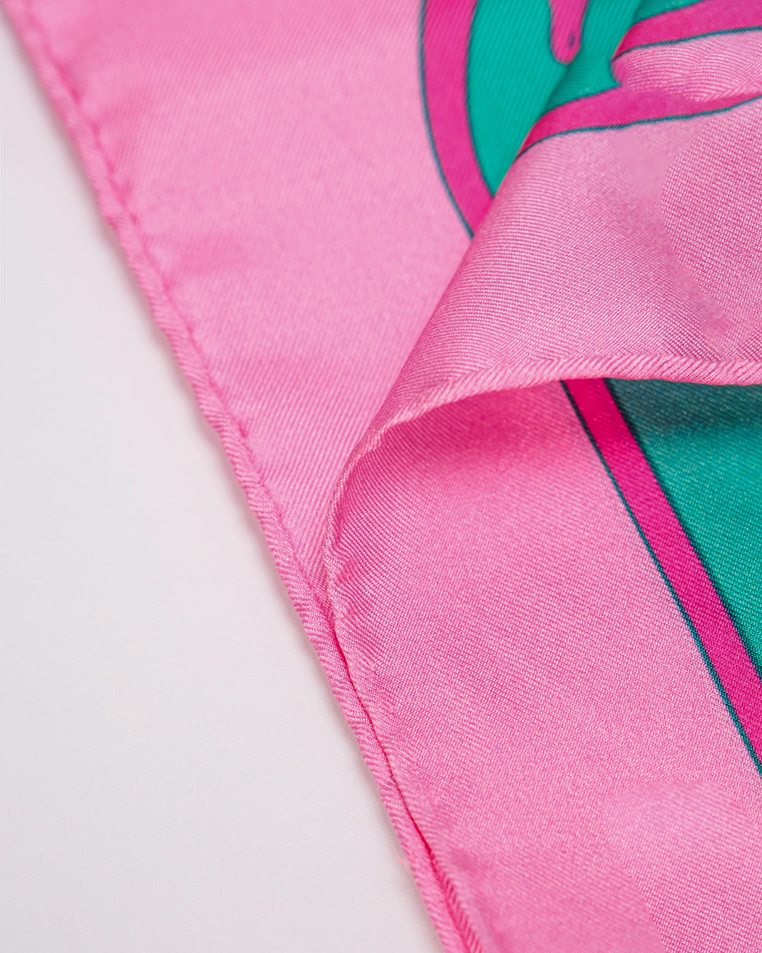 Dragon Dreams Silk Scarf / Pink & Turquoise / 55x55cm / 22x22in