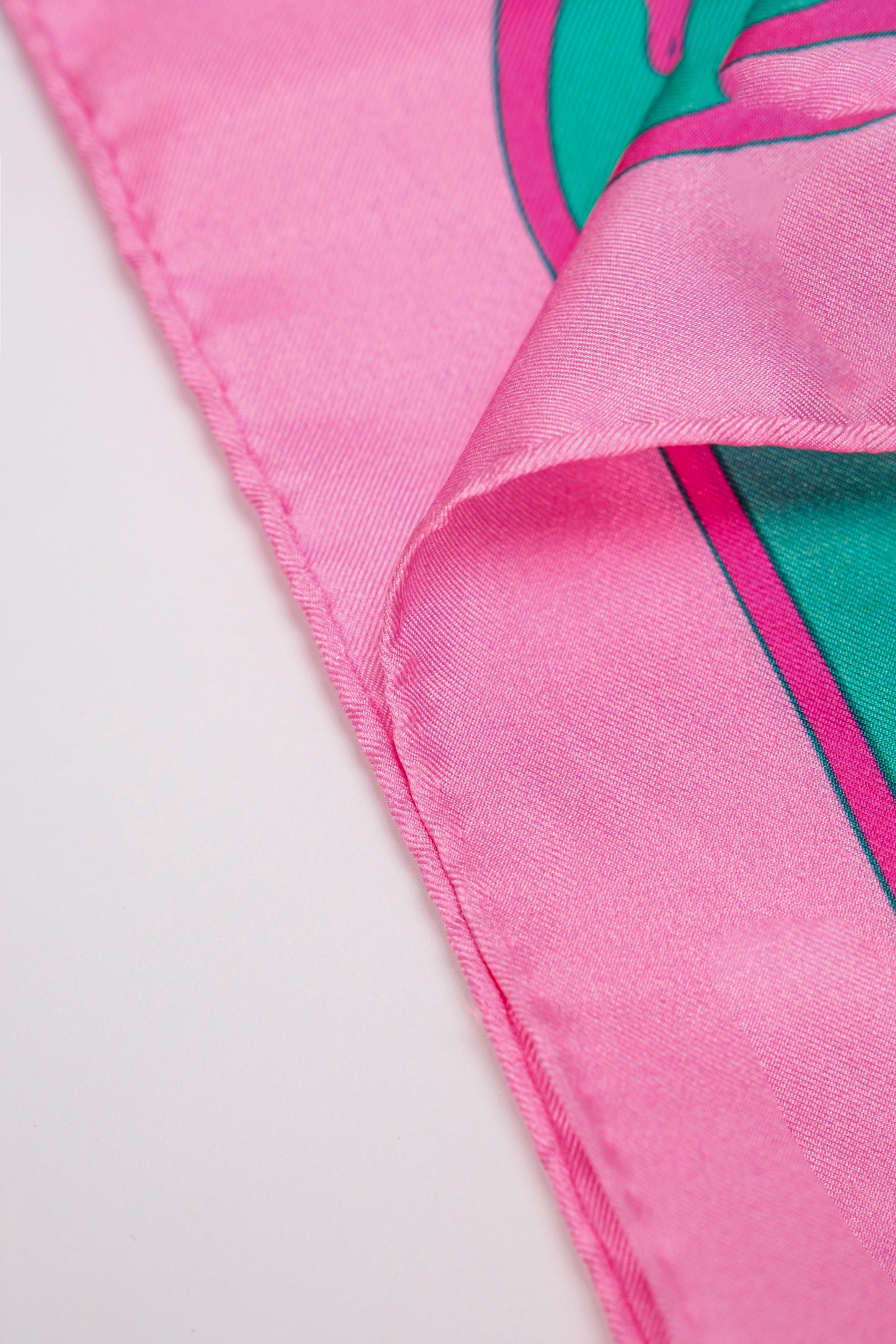 Dragon Dreams Silk Scarf / Pink & Turquoise / 90x90cm / 36x36in