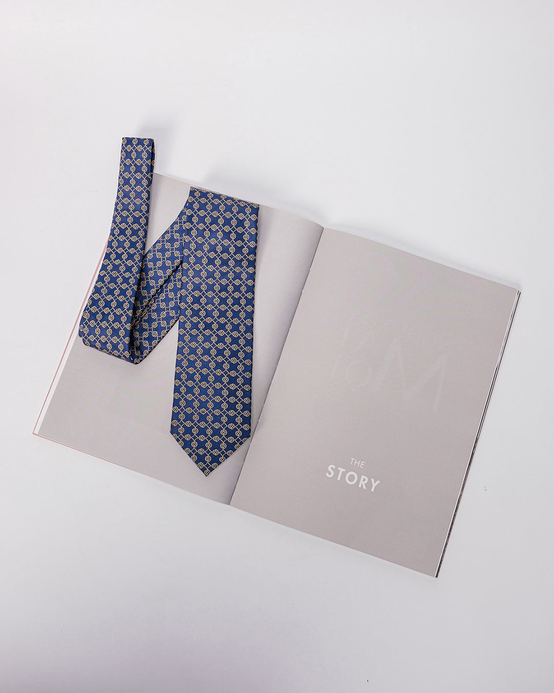 Line Pattern Silk Necktie / Dark Blue / Band 8cm / 3.2in