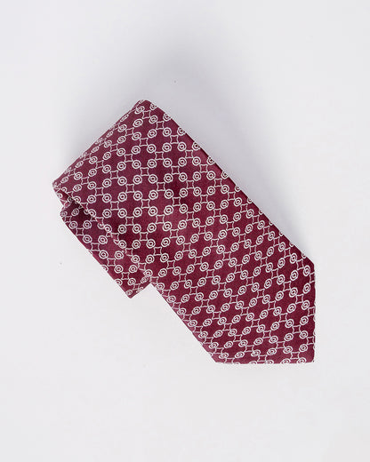 Line Pattern Silk Necktie / Red / Band 8cm / 3.2in