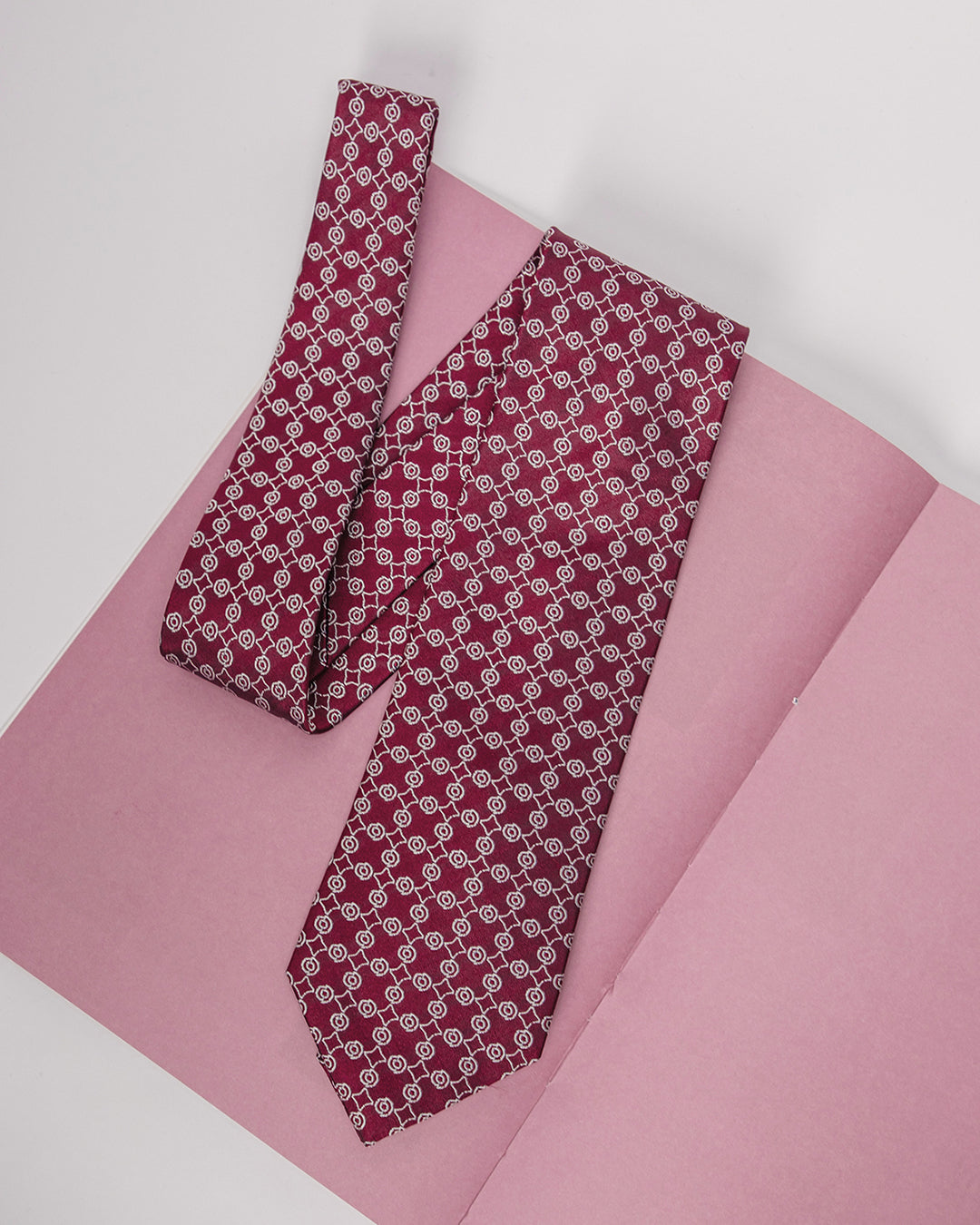 Line Pattern Silk Necktie / Red / Band 8cm / 3.2in