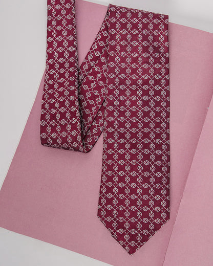 Line Pattern Silk Necktie / Red / Band 8cm / 3.2in