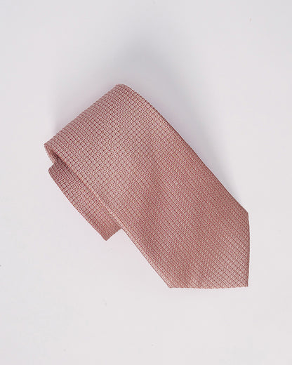Line Square Pattern Silk Necktie / Pastel Red / Band 8cm / 3.2in