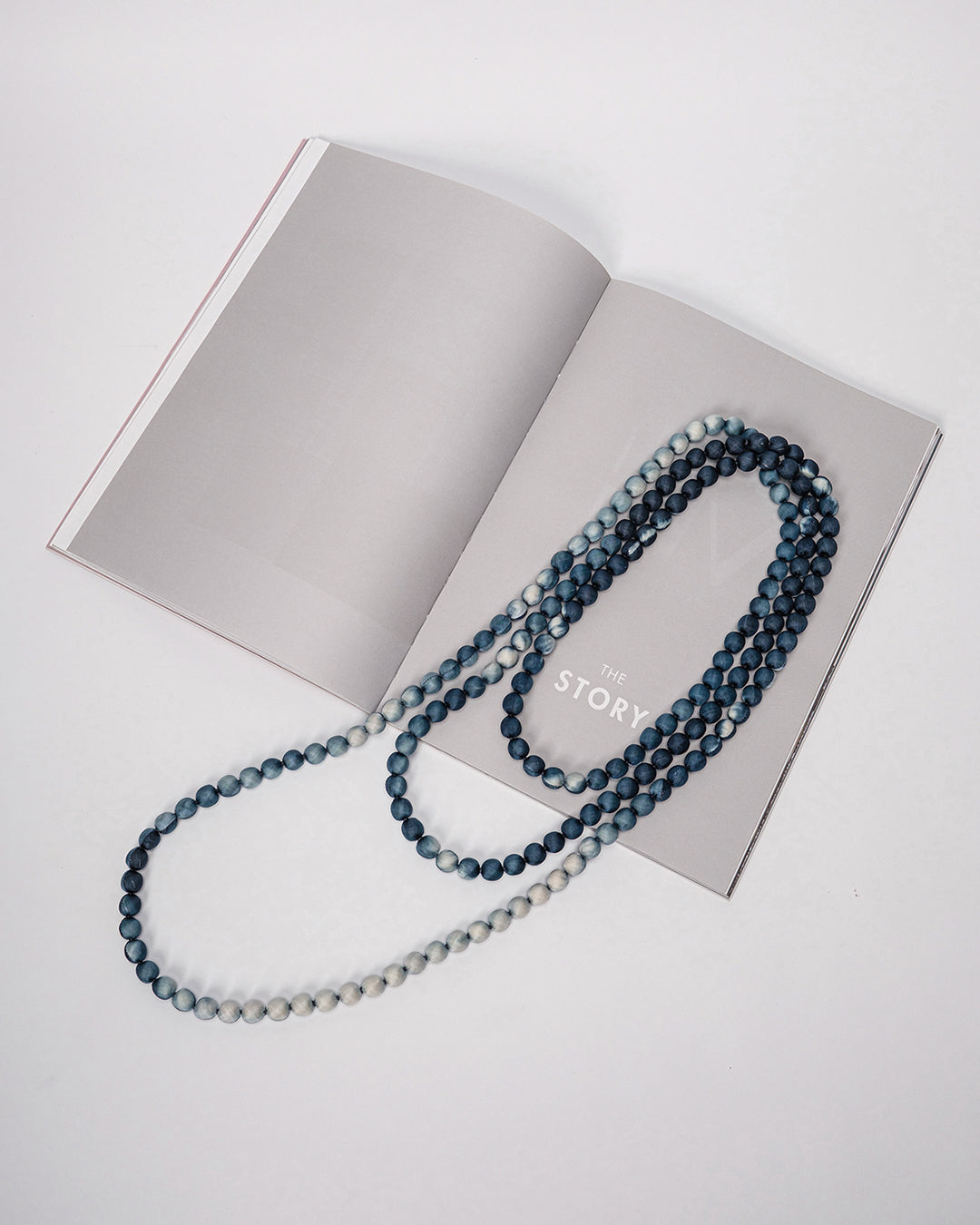 Silk Wrapped Bead Necklace / 110cm / 44in