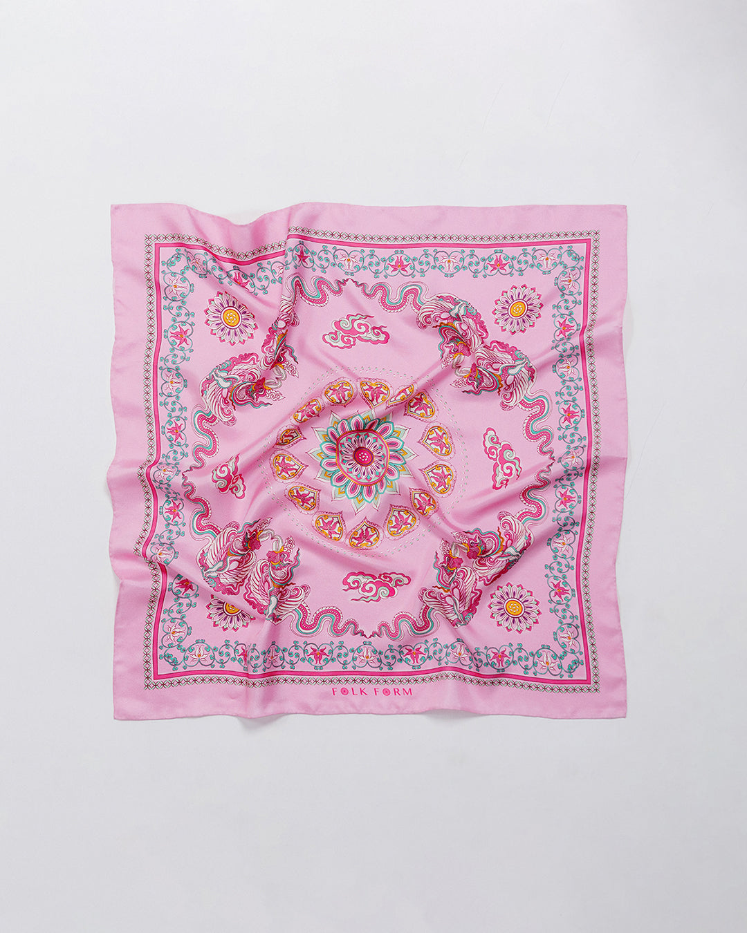 Silk Square Scarf / 65x65cm / 26x26in
