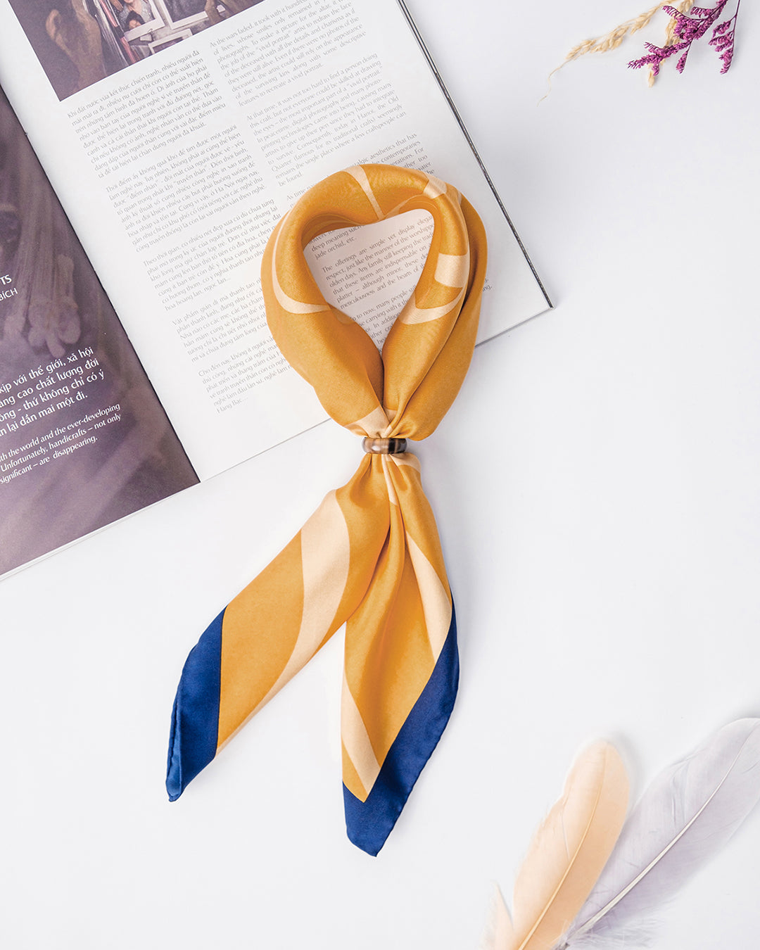 Peace In Mind Silk Square Scarf / 55x55cm / 22x22in