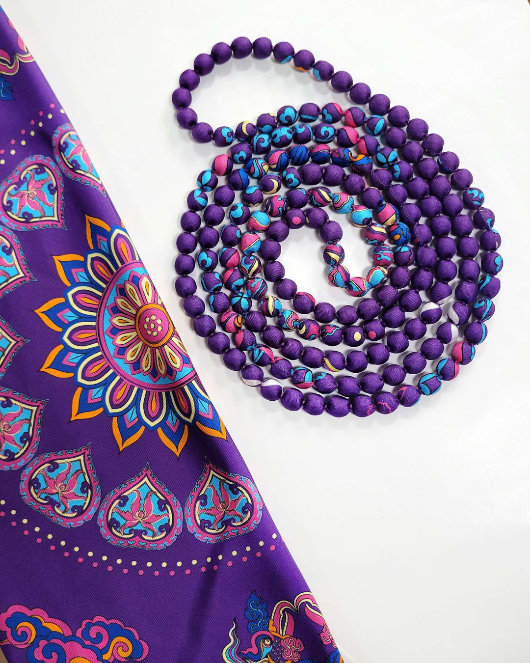 Phoenix Dance Silk Scarf / Purple