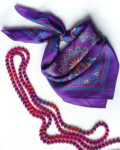 Phoenix Dance Silk Scarf / Purple