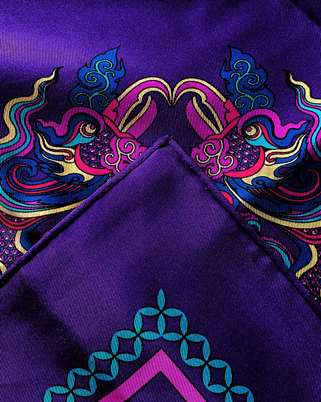 Phoenix Dance Silk Scarf / Purple