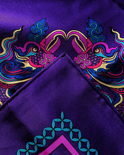 Phoenix Dance Silk Scarf / Purple