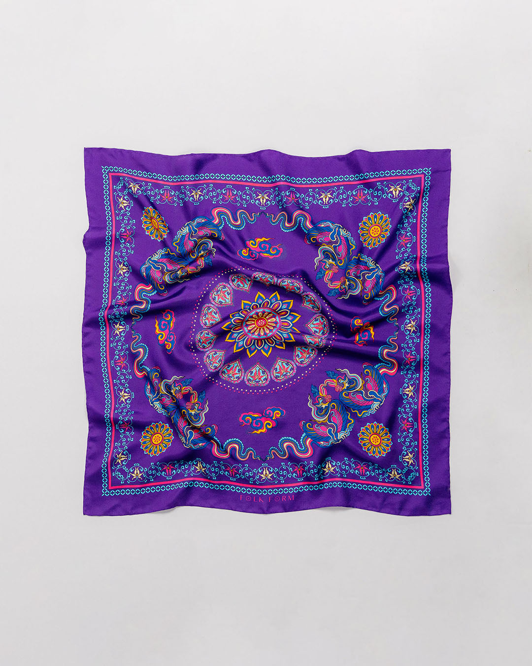 Phoenix Dance Silk Scarf / Purple