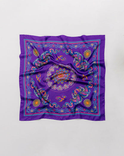 Phoenix Dance Silk Scarf / Purple