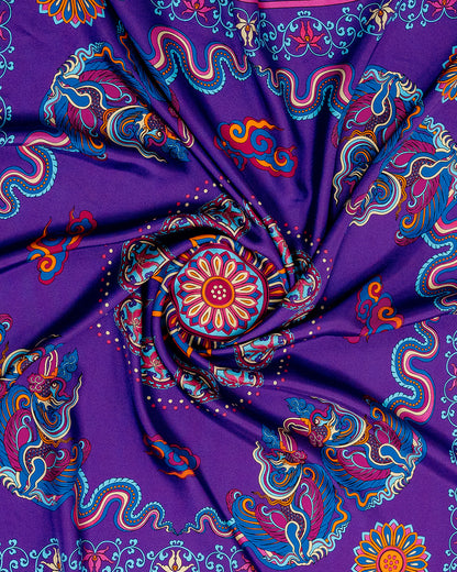 Phoenix Dance Silk Scarf / Purple