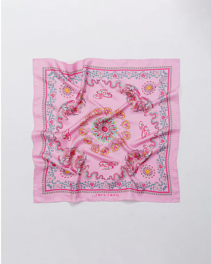 Phoenix Dance Silk Scarf / Pink / 110x110cm / 44x44in