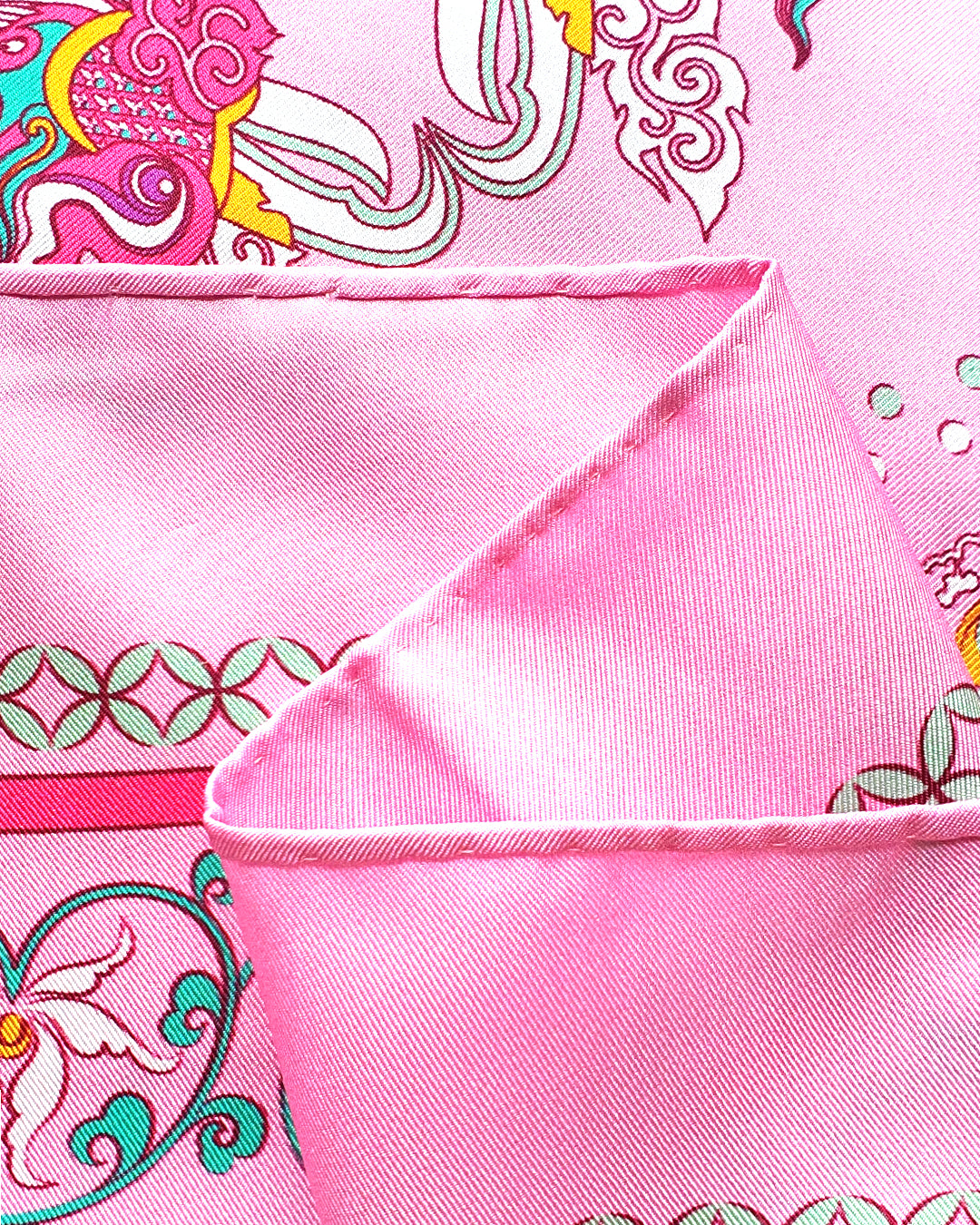 Phoenix Dance Silk Scarf / Pink / 110x110cm / 44x44in