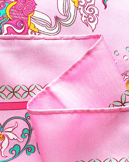 Phoenix Dance Silk Scarf / Pink / 110x110cm / 44x44in